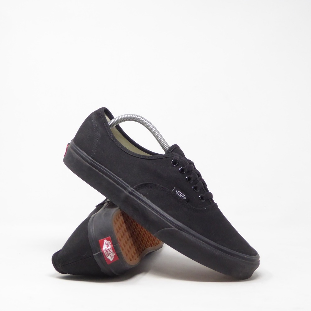Vans Authentic Sneakers Black Canvas Low Top Lace Up Size 9.5 Mens / 11 Womens